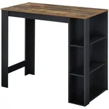 [en.casa] Bartisch Danderyd 120 x 60 x 106 cm Schwarz/Eiche, dunkel