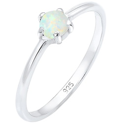 Elli Basic Trend Bandring Synthetischer Opal 925 Silber 58 Damen 