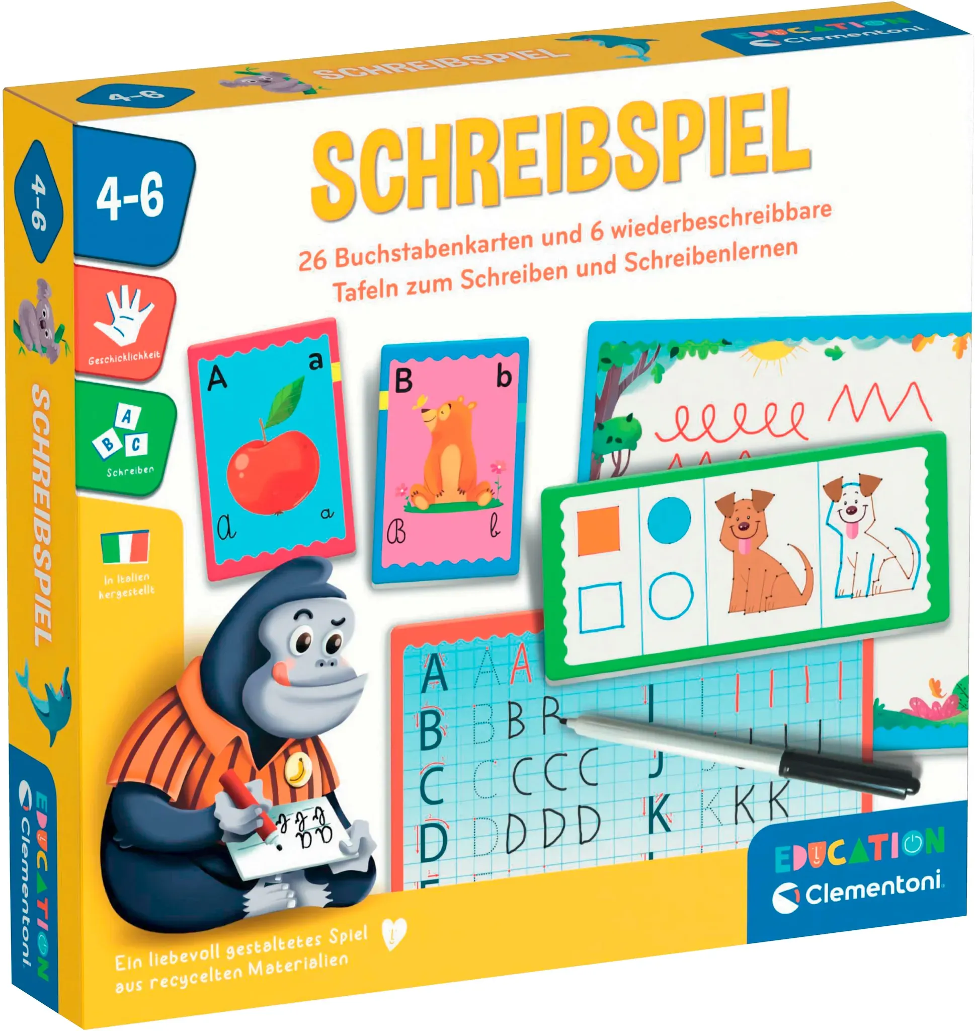 Spiel CLEMENTONI "Education, Schreib-Spiel", bunt, Spiele, Kinder, Made in Europe