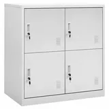 DJEKA Spind Mit 4 Fächern 1 STK Schließfachschrank 4 Fächer Stahlschrank Abschließbar Spind Schrank Hellgrau-1 Schließfächer Schrank Schließfächer Wertsachen Schrank 90x45x92,5 cm Stahl