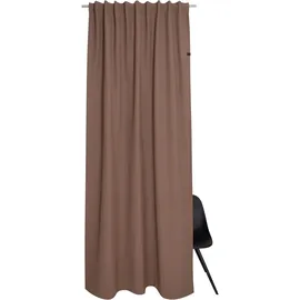 Schöner Wohnen Vorhang "Solo" Gr. 1, braun, B:130cm H:250cm, Jacquard, Baumwolle, Polyester, SCHÖNER WOHNEN-KOLLEKTION, Gardinen, mit Lederapplikation