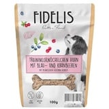 Fidelis – Trainingsknöchelchen Huhn mit Blaubeere und Kranbeere (100g Tütchen)