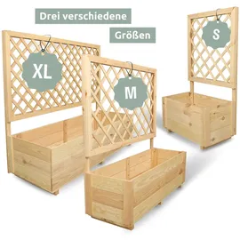 holz4home Pflanzkasten mit Rankgitter XL 128 x 104 x 44 cm Braun