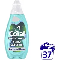 4x CORAL Waschmittel Flüssigwaschmittel Magic Wash Universal Clean 1,48 L 37 WL