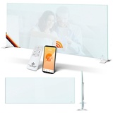 Kesser KESSER® Infrarotheizung Glaskonvektor Glasheizung Energiesparend 2in1 Standgerät & Wandmontage Elektroheizung mit Erkennung Offener Fenster + Fernbedienung & App-Steuerung Thermostat Heizpaneel