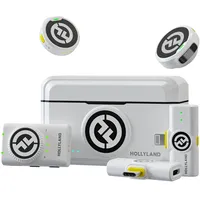 Hollyview HollylandLark M2 Kabellos Lavalier Mikrofon für iPhone/Kamera/Android/PC – 48 kHz/24-Bit Hi-Fi-Audio, 300 m Reichweite, Rauschunterdrückung, 40 h Laufzeit, YouTube/Vlog/Streaming (2TX + 3RX+Ladecase)