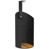 vidaXL Gartendusche, Outdoor Dusche mit Lattenboden Stahlrahmen, Terrassendusche für Pool Schwimmbad, Gartenmöbel Terrassenmöbel, Schwarz Poly Rattan Akazienholz