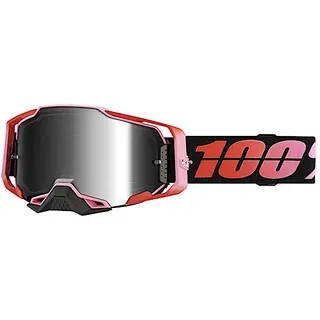 100% Armega Guerlin Crossbrille verspiegelt - Schwarz/Rot Silber-Verspiegelt
