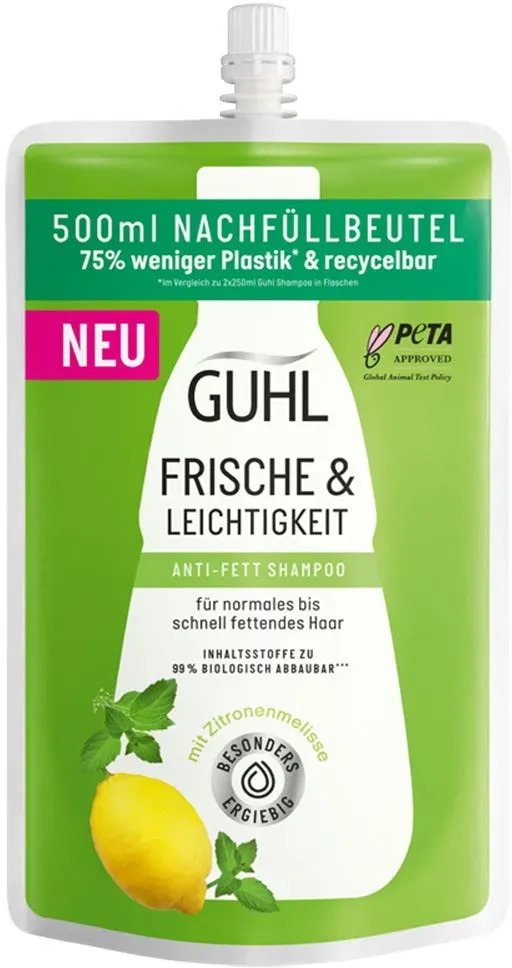 Preisvergleich Produktbild Guhl Frische & Leichtigkeit Shampoo Nachfüllbeutel 500 ml