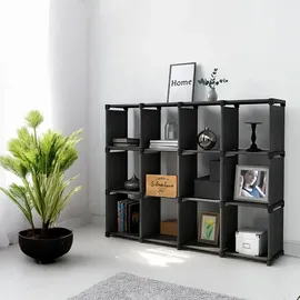 Intirilife Bücherregal 105 x 30 x 140 cm Schwarz