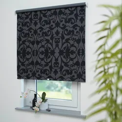 Springrollo LIEDECO "Ornament" Gr. 2, grau (grau, schwarz, bitte auswählen), B:222cm H:180cm, Kunststoff, Metall, Polyester, Rollos, Rollowelle 36 mm, starke Feder