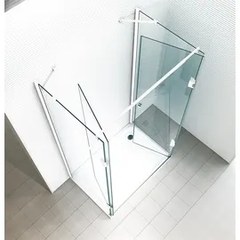 Glaszentrum Hagen Ares U-Duschkabine mit Drehtür rechts 75 x 195 cm ESG Glas weiß