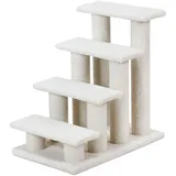 GYMAX Tiertreppe 4 Stufen Katzentreppe Hundetreppe Treppe für Katze Kletterbaum Katzenbaum 60,5 x 41 x 60,5 cm (Beige)