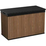 Keter Auflagenbox/Kissenbox 662 Liter l 100% Wasserdicht l mit Belüftung dadurch kein übler Geruch/Schimmel l Moderne Holzdielenoptik l Deckel belastbar bis 300 KG (2 Personen)