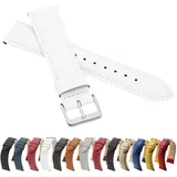 MARCHEL Glattleder LLB 8 mm Weiß Lederarmband Echtleder Uhrenarmband Rindsleder Feines Leder Uhrband