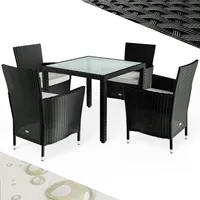 CASARIA CASARIA® Gartenmöbel Set Balkon Wetterfest 4 Personen Polyrattan