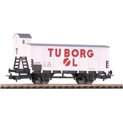 PIKO 58909 H0 Gedeckter Güterwagen G02 Tuborg-Carlsberg mit Bremserhaus, DSB, Ep. III