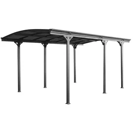 Floraworld Carport mit gewölbtem Dach 3,00 x 5,05 m anthrazit inkl. Regenrinne