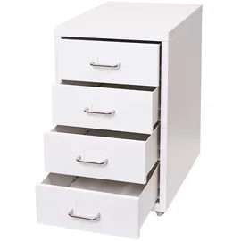 Mendler Boston Rollcontainer 48x28x41 cm weiß