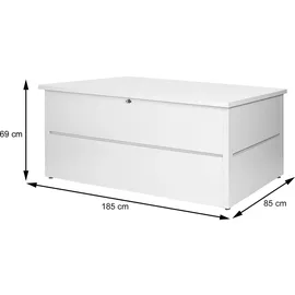 Mendler Gartentruhe HWC-J56, Aufbewahrungsbox Auflagenbox Truhe, Wasserdicht Metall Edelstahl 69x185x85 783l - anthrazit