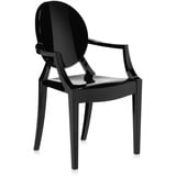 Kartell Louis Ghost, Stuhl, 2er-Satz, Schwarz Glänzend