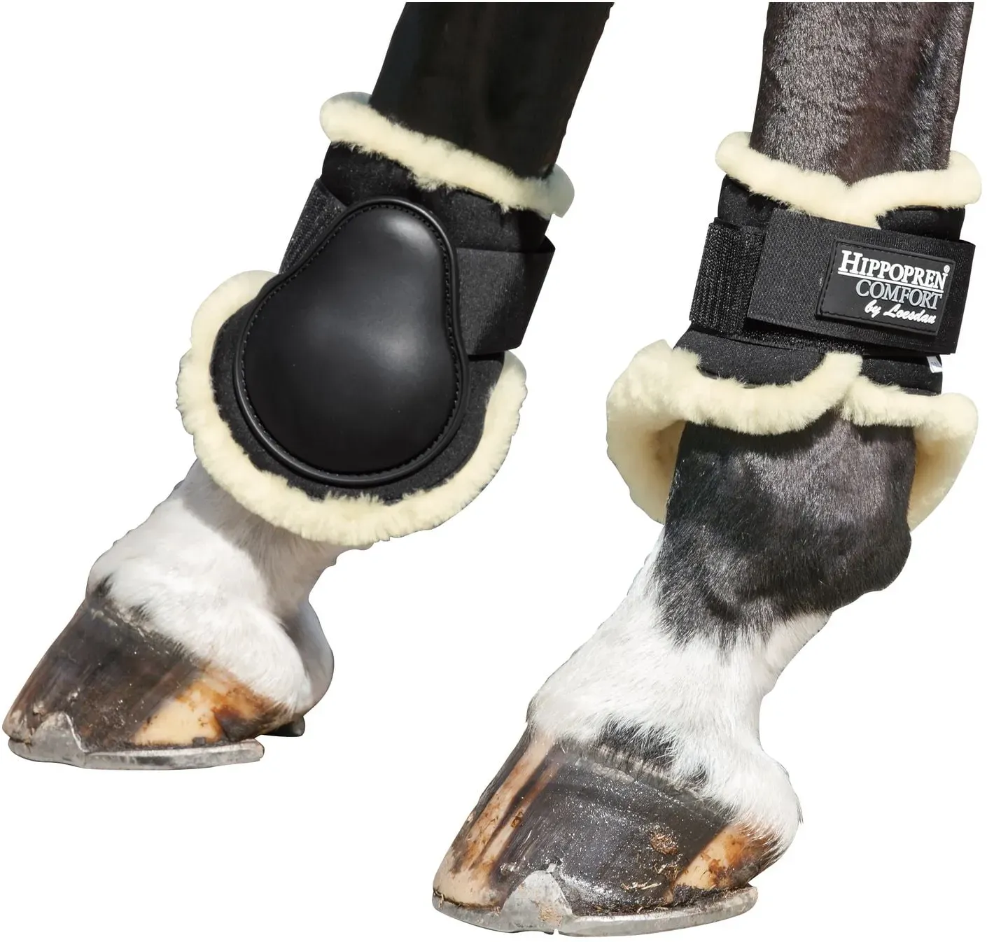 HIPPOPREN COMFORT Lammfell-Streichkappen, hinten schwarz S
