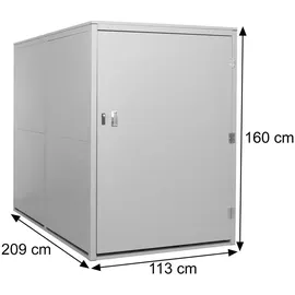 Mendler Fahrradgarage HWC-L56c Fahrradbox abschließbar Metall 160x113x209cm anthrazit