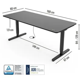 Yaasa Schreibtisch Pro Dunkelgrau/Schwarz