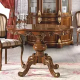 Casa Padrino Luxus Barock Esstisch Braun / Gold 100-140 cm - Italy