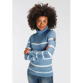 KangaROOS Rollkragenpullover in lässiger Form mit Kontraststreifen, Gr. 36/38,