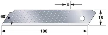 Ersatzklinge ENDURA 18mm mit 14 Sollbruchstellen 10 Stück, TAJ-41357