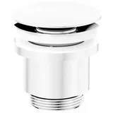 Herzbach LIVING PUSH Ablaufventil mit/ohne 11.462500.1.07 Staufunktion rund Weiß matt