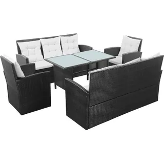 vidaXL Polyrattan Gartenset 5-tlg. schwarz 43972