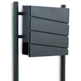 BITUXX Design Standbriefkasten 18445 Briefkastenanlage Briefkasten mit Zeitungsfach Anthrazit Graphit Optik und Standrohren
