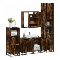VidaXL Badmöbel-Set Räuchereiche 4-tlg. Holzwerkstoff