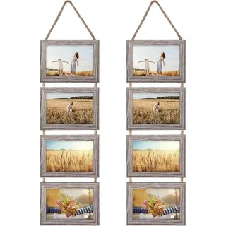 LuxusKollektion Collagerahmen 10x15 Collage Bilderrahmen Set für Wanddekoration, rustikale