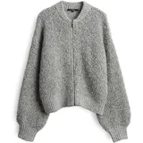 Someday Damen Strickjacke | TILARA Loose Voluminöse Blousonjacke aus Bouclégarn Hazy Fog Melange, 40 - 40