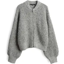 Someday Damen Strickjacke | TILARA Loose Voluminöse Blousonjacke aus Bouclégarn Hazy Fog Melange, 40 - 40