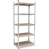 BELKO® Schwerlastregal C121 Verzinkt, 180x75x45 cm, Lagerregal & Kellerregal, Metallregal mit 5 Böden, Steckregal bis 875kg extrem belastbar (175kg pro Ebene), Werkstattregal
