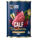 John Dog ADULT Kalbfleisch mit Preiselbeeren 400g Dose