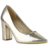 Stiefelparadies Damen Klassische Pumps in Gold