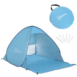 Outsunny Strandmuschel Polyester, Stahldraht