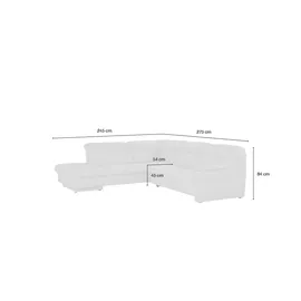 HIMOLLA Eckcouch Leder 275 cm 2-Sitzer Grau