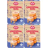 RUF Cinnamon Rolls, Backmischung für fluffige Zimtschnecken im American Style mit aromatischer Zimt-Füllung und samtigen Icing, 8 Rolls, 497 g (Packung mit 4)