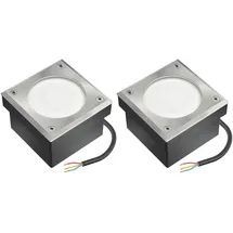 ledscom.de 2x LED Pflasterstein NEOLUM für außen, IP67, eckig, 10 x10cm, inkl. GX53 Leuchtmittel, 56lm, weiß