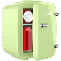 YASHE Mini Kühlschrank, 4 Liter Mini-Kühlschränke für Kosmetik, Getränke, 220V AC/ 12V DC Thermoelektrische Kühlung und Erwärmung, Kleiner Kühlschrank für Schlafzimmer, Büro, Wohnheim, Auto (Grün)