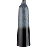 Gilde Vase XL konische Blumenvase aus Metall - Deko Wohnzimmer Geschenk für Frauen - Farben: Grau Schwarz Höhe 49 cm