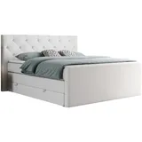 MKS Meble MKS Boxspringbett Weiß Kunstleder - VELEN