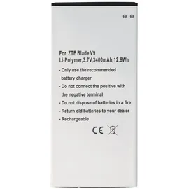 AccuCell Akku passend für ZTE Blade V9, Li-Polymer, 3,7V, 3400mAh, 12,6Wh