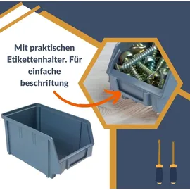 GarPet Stapelbox Kunststoff weiß 6 Stück